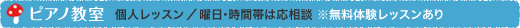 ピアノ教室（個人レッスン/曜日・時間帯は応相談）